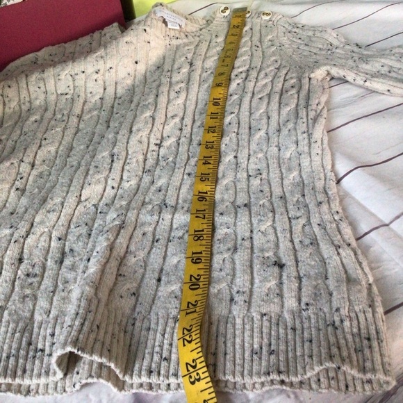 Charter Club Cream Crew Neck Sweater with Cable Knit - Picture 11 of 11